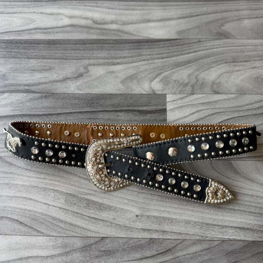 Vintage Y2K Western Rhinestone Cowgirl Belt